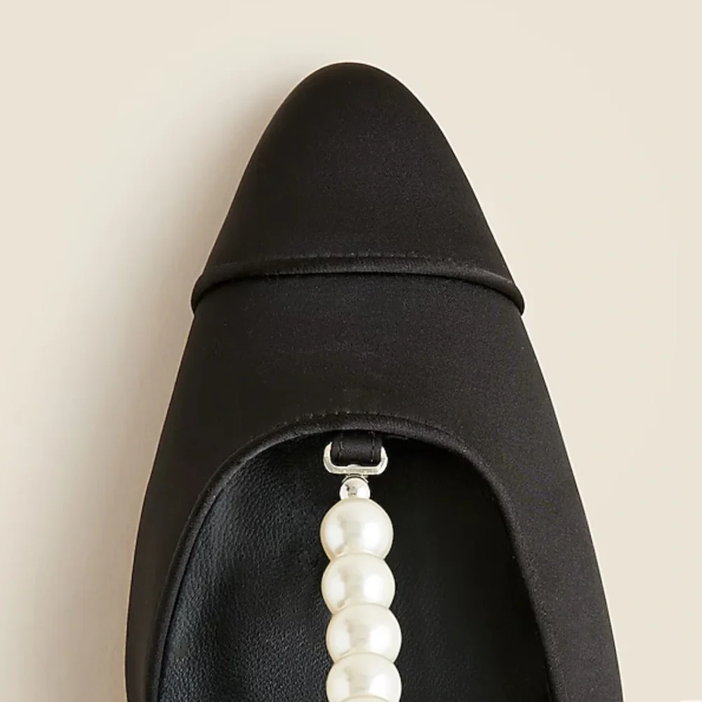 J. Crew Black Heels with Pearl Accents - Picture 4 of 10